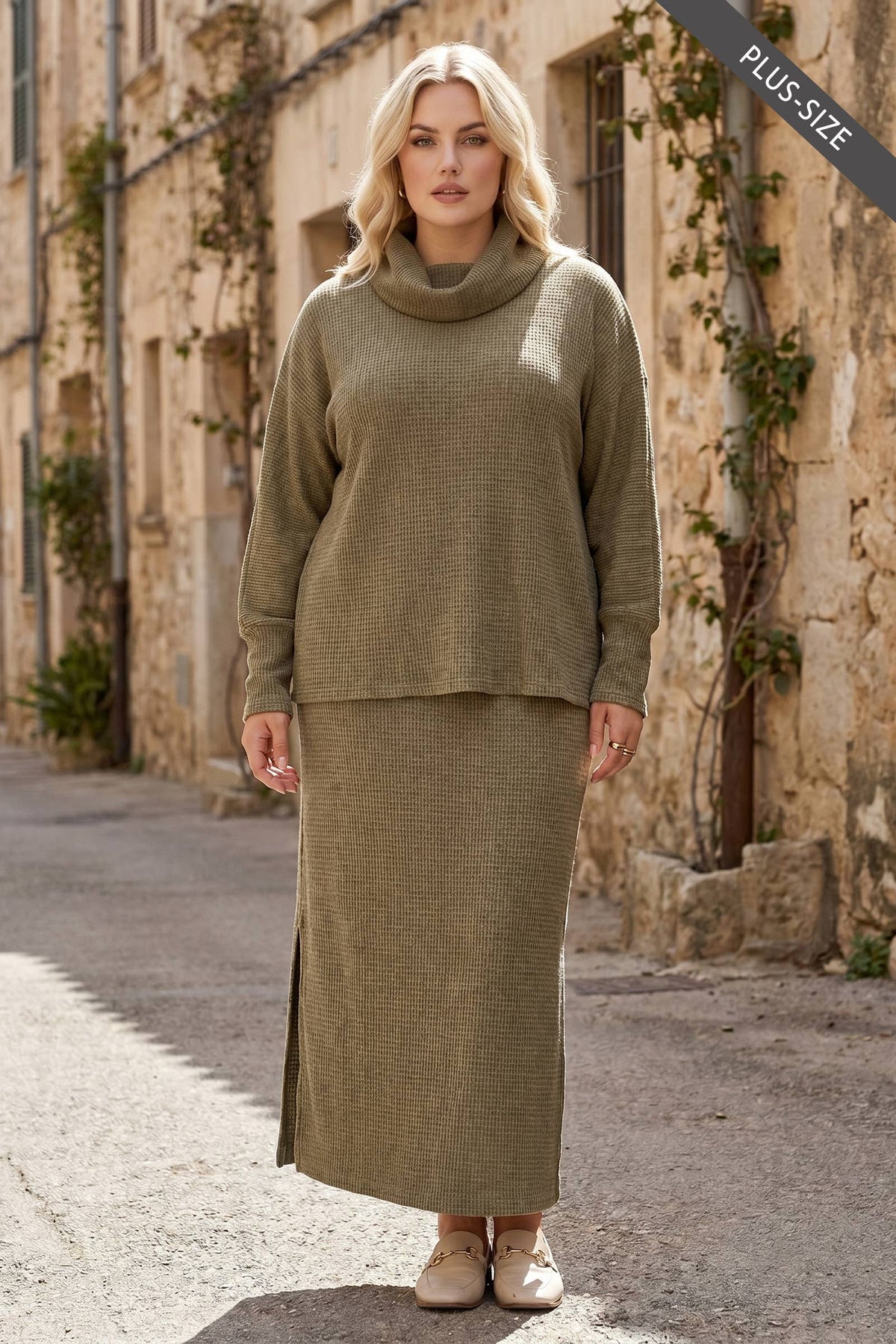 PLUS SIZE 2 Piece Cozy Thermal Layered Set