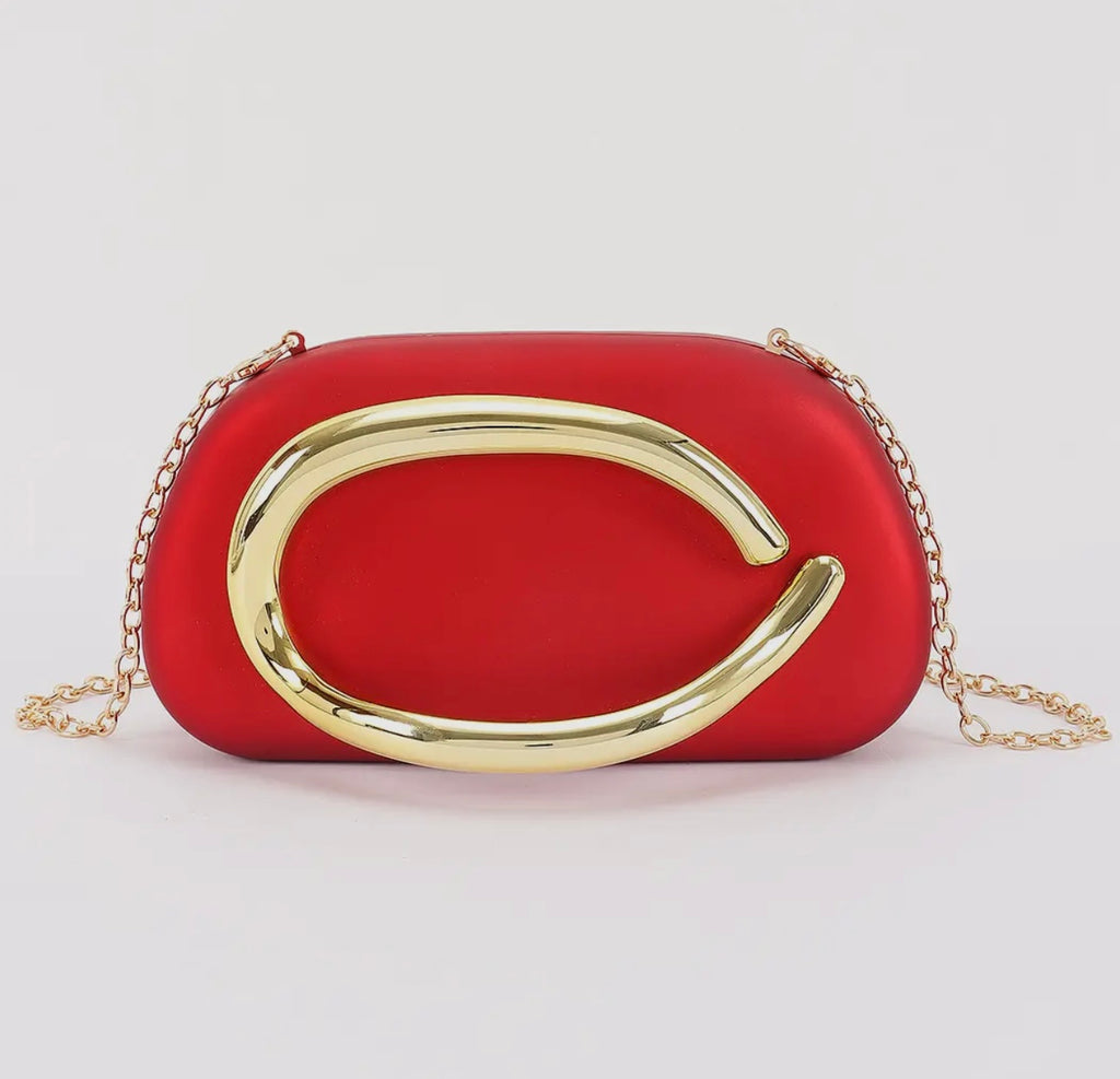 Metal Handle Case Clutch
